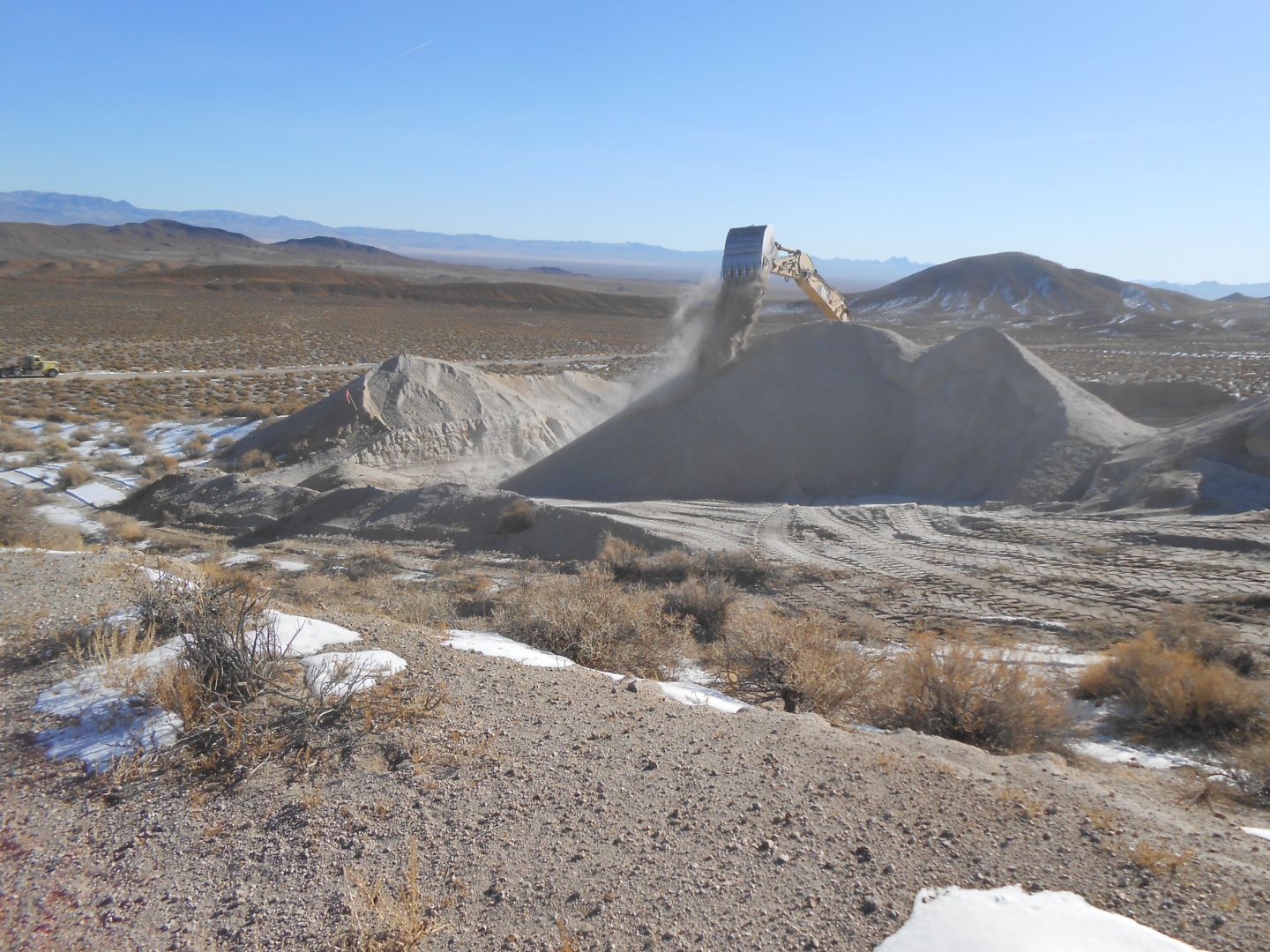 Excavating 500-ton bulk sample